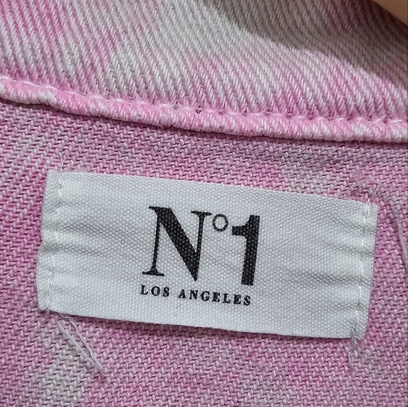 N°1 Los Angeles Pink Acid Wash Distressed Denim Jumpsuit Size S - Picture 6 of 17